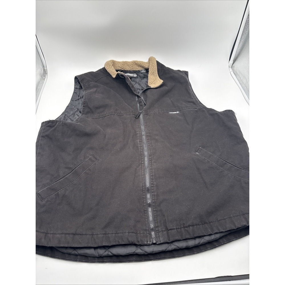 Wolverine Vest Mens Size Extra Large Dark Brown Shell 100% Cotton Lining‎ Poly